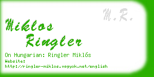 miklos ringler business card